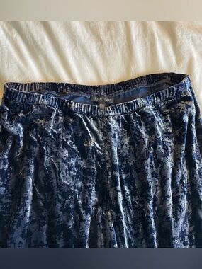 Eileen Fisher Navy Crushed Velvet Pants